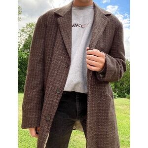 Milano Uomo Men’s Oversized Blazer Lined with Knit Shell in Brown (Fits as XXL)